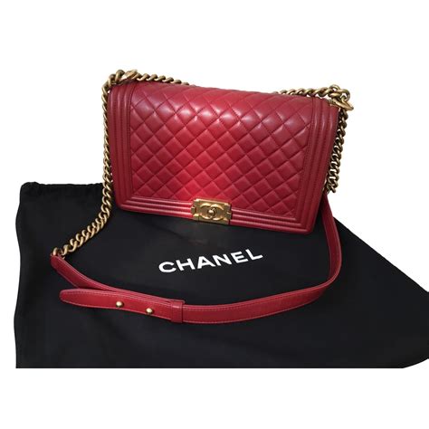 red chanel le boy bag|red chanel boyfriend bag.